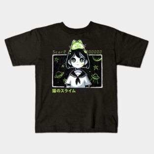 Kawaii space girl - Anime style - Alien cat Kids T-Shirt