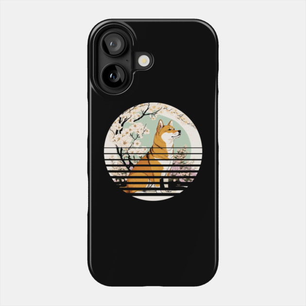 Shiba Inu Dog, Cherry Blossom, Japanese Style Phone Case by logiamerch