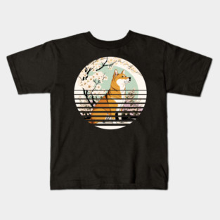 Shiba Inu Dog, Cherry Blossom, Japanese Style Kids T-Shirt