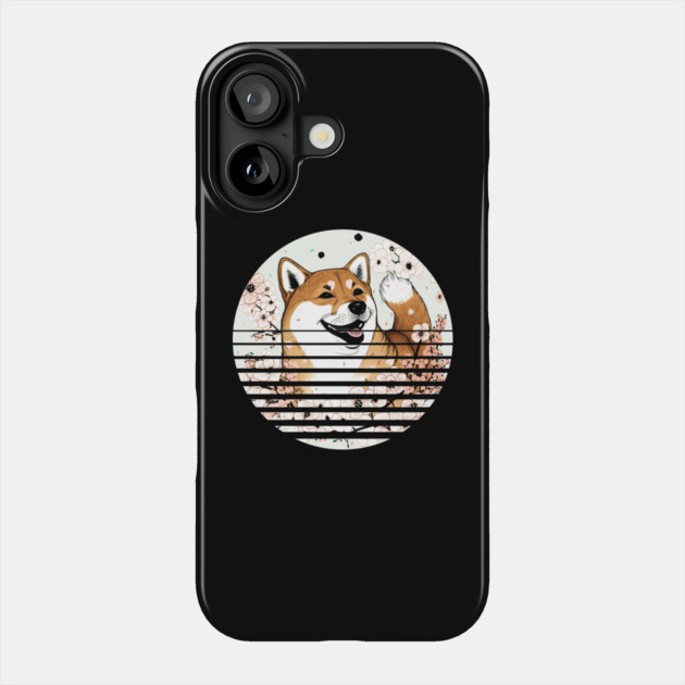 Shiba Inu Dog, Cherry Blossom, Japanese Style Phone Case by logiamerch