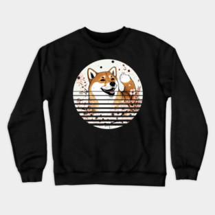 Shiba Inu Dog, Cherry Blossom, Japanese Style Crewneck Sweatshirt