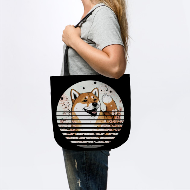 Shiba Inu Dog, Cherry Blossom, Japanese Style by logiamerch