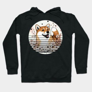 Shiba Inu Dog, Cherry Blossom, Japanese Style Hoodie
