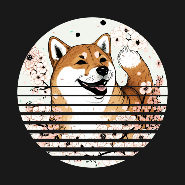 Shiba Inu Dog, Cherry Blossom, Japanese Style by logiamerch
