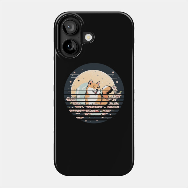 Shiba Inu Dog, Cherry Blossom, Japanese Style Phone Case by logiamerch