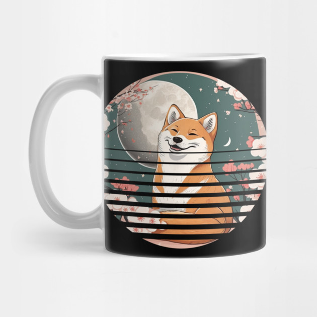 Shiba Inu Dog, Cherry Blossom, Japanese Style by logiamerch