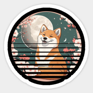 Shiba Inu Dog, Cherry Blossom, Japanese Style Magnet