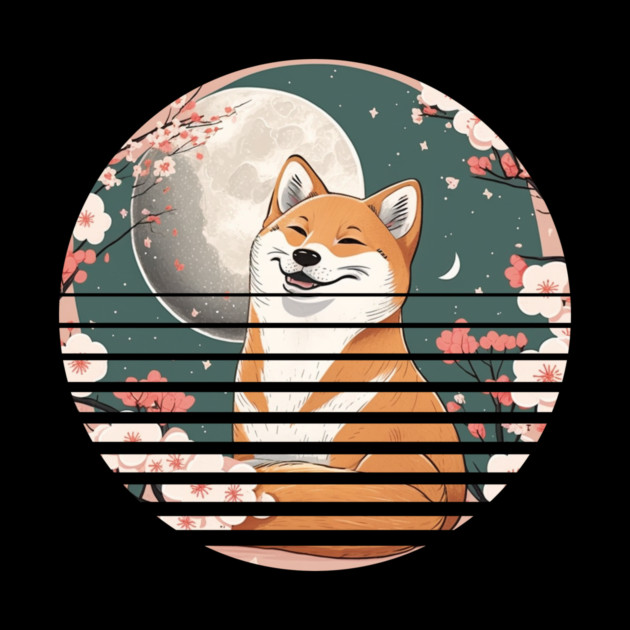 Shiba Inu Dog, Cherry Blossom, Japanese Style by logiamerch