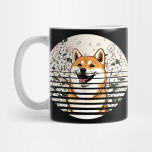 Shiba Inu Dog, Cherry Blossom, Japanese Style Mug