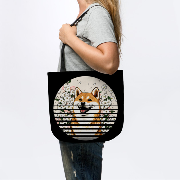 Shiba Inu Dog, Cherry Blossom, Japanese Style by logiamerch