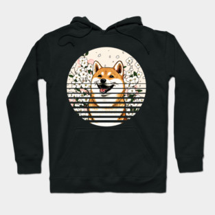Shiba Inu Dog, Cherry Blossom, Japanese Style Hoodie