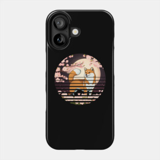 Shiba Inu Dog, Cherry Blossom, Japanese Style Phone Case