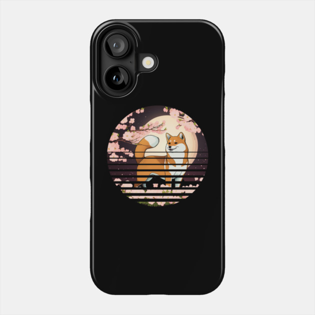 Shiba Inu Dog, Cherry Blossom, Japanese Style Phone Case by logiamerch