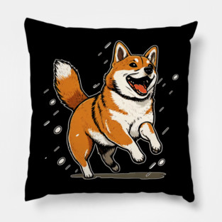 Playful Shiba Inu Dog, Dog Lover Pillow
