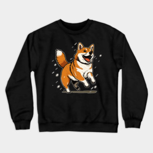 Playful Shiba Inu Dog, Dog Lover Crewneck Sweatshirt