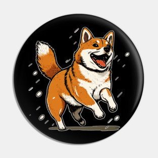 Playful Shiba Inu Dog, Dog Lover Pin