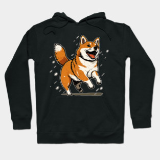Playful Shiba Inu Dog, Dog Lover Hoodie