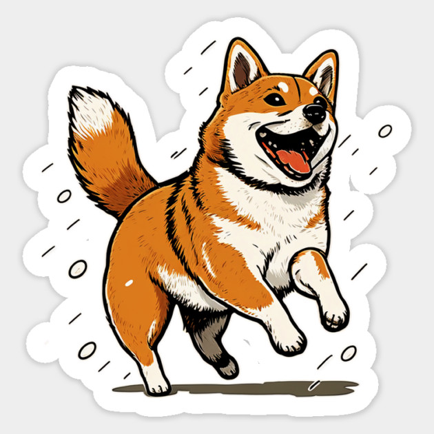 Playful Shiba Inu Dog, Dog Lover Sticker by logiamerch