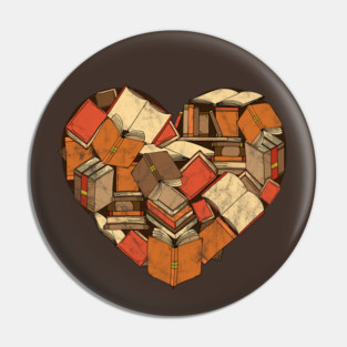 Book Lover Heart of Books Pin