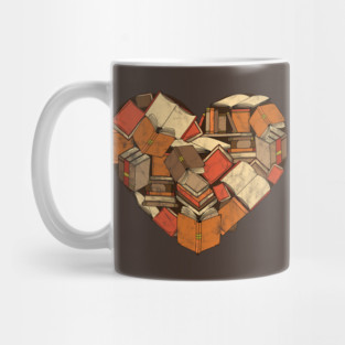 Book Lover Heart of Books Mug