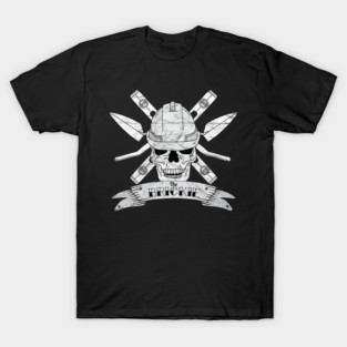 Brickie Bricklayer Construction Worker Skull T-Shirt