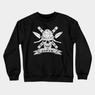 Brickie Bricklayer Construction Worker Skull Crewneck Sweatshirt