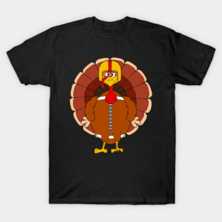 Thanksgiving Football Turkey Character T-Shirt