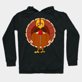 Thanksgiving Football Turkey Character Hoodie