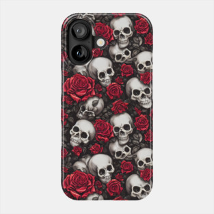 Rose And Skull Pattern Phone Case