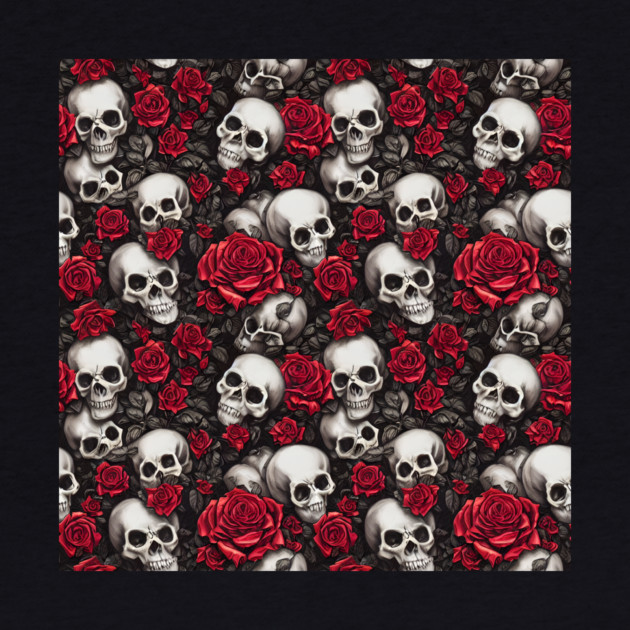 Rose And Skull Pattern by The WYLD Tribe