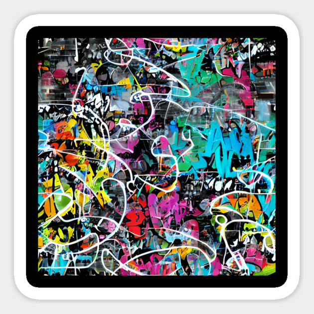 Graffiti Style Pattern Sticker by The WYLD Tribe