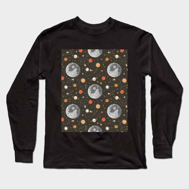 Outer Space Universe Astronomy Pattern Long Sleeve T-Shirt by The WYLD Tribe