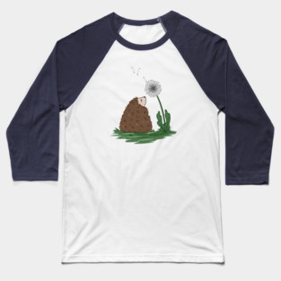 Hedgehog with Flower Baseball T-Shirt