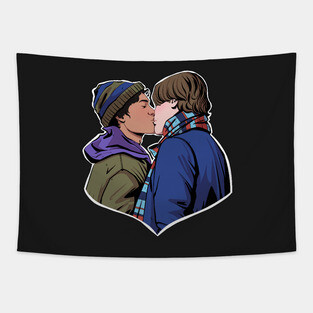 Wilhelm and Simon kissing | Young Royals fanart Tapestry