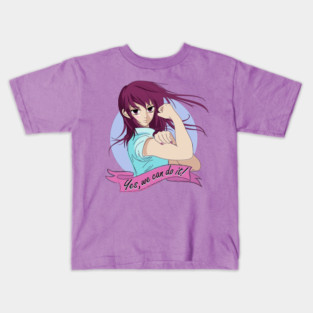 Yes, we can do it! Anime Feminist Girl Kids T-Shirt