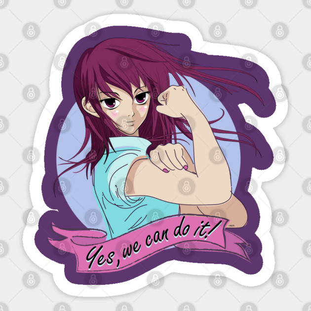 Yes, we can do it! Anime Feminist Girl Sticker by creative