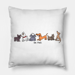 Six Pack of Dogs Cartoon Dog Pillow