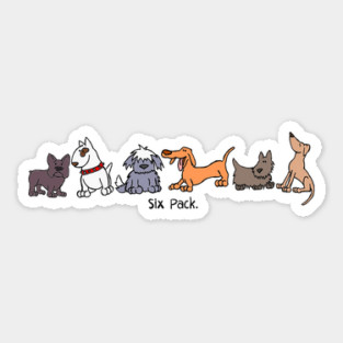 Six Pack of Dogs Cartoon Dog Sticker