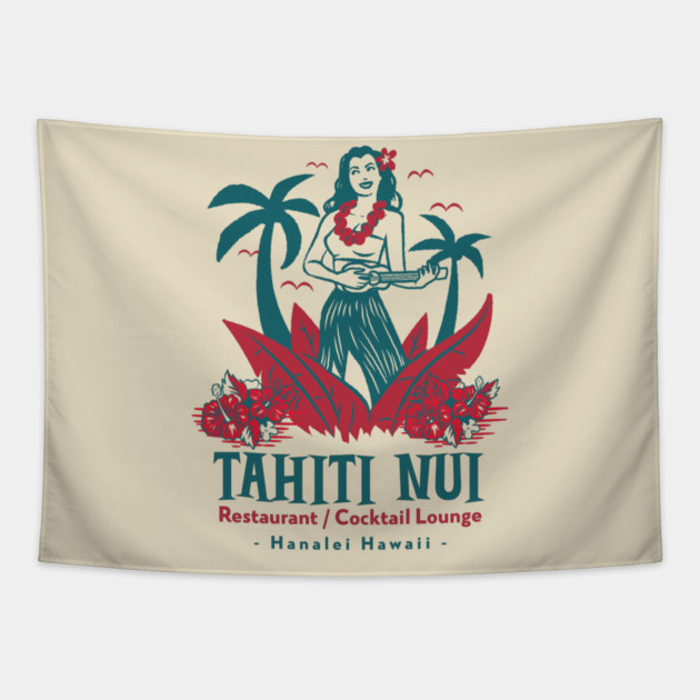 Tahiti Nui Restaurant and Cocktail Lounge in Hanalei Hawaii Tapestry by Joaddo