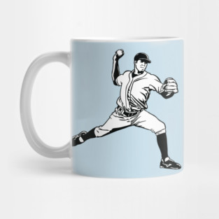 Baseball Pitcher Retro Mug