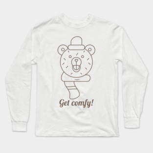 Cartoon bear in a hat Long Sleeve T-Shirt
