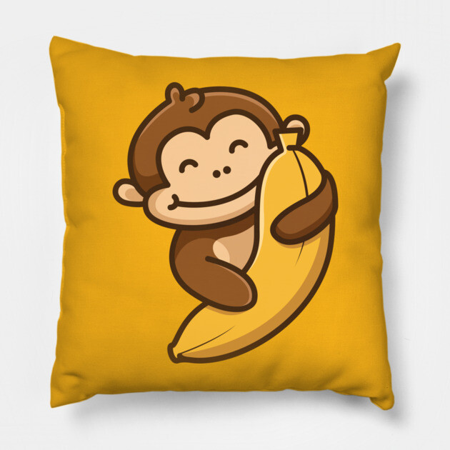Monkey Banana Pillow by Litehouse Tees