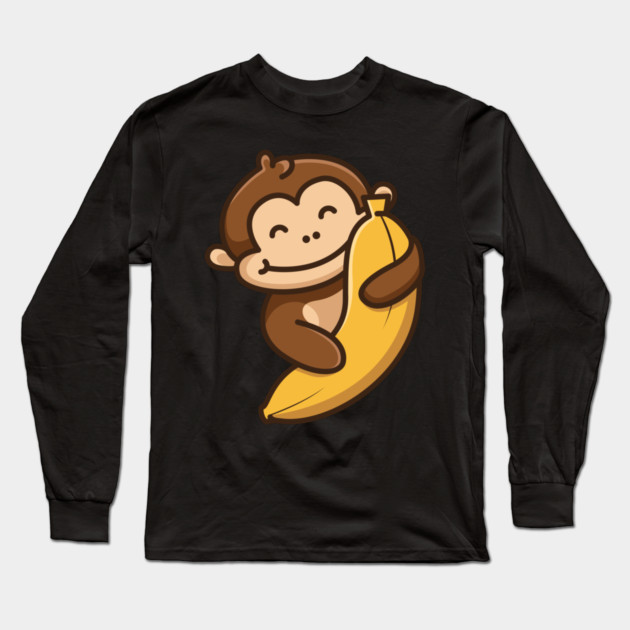 Monkey Banana Long Sleeve T-Shirt by Litehouse Tees