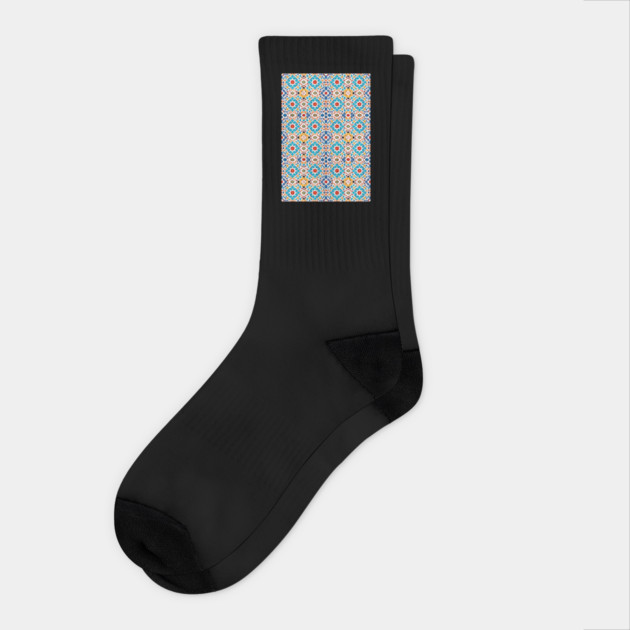 Arabic Islamic Tile Pattern Geometric Art Traditional Middle Eastern Socks by Tshirtiz