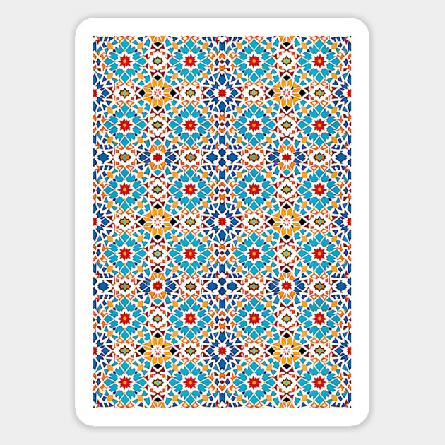 Arabic Islamic Tile Pattern Geometric Art Traditional Middle Eastern Magnet by Tshirtiz