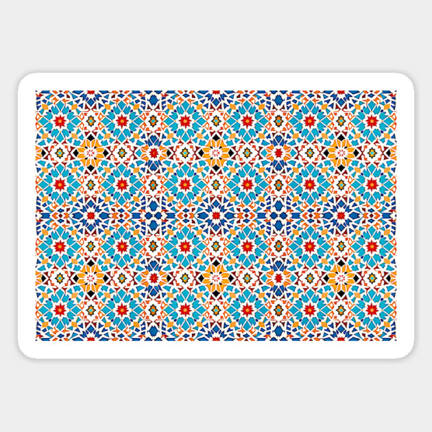 Arabic Islamic Tile Pattern Geometric Art Traditional Middle Eastern Magnet by Tshirtiz