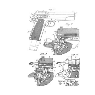 Firearm Vintage Patent Hand Drawing T-Shirt
