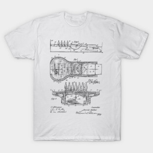 Bowling Alley Vintage Patent Hand Drawing T-Shirt