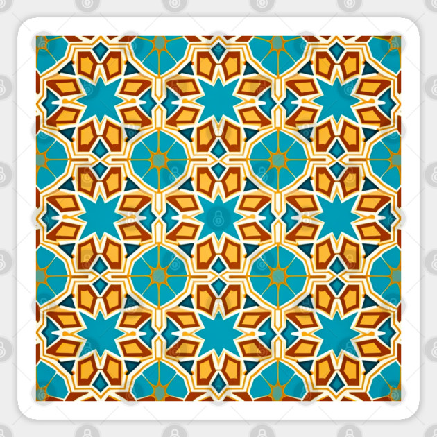 Arabic Islamic Tile Pattern Geometric Art Traditional Middle Eastern Sticker by Tshirtiz