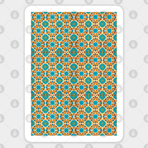Arabic Islamic Tile Pattern Geometric Art Traditional Middle Eastern Sticker by Tshirtiz